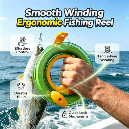 🎣 Ergonomisk handdriven haspelrulle för havsfiske med låsfunktion