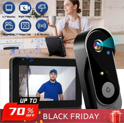 🚪 50% RABATT! 📹 Smart Videodörrklocka – HD-kamera, 2-vägs Intercom & Nattseende 🔒