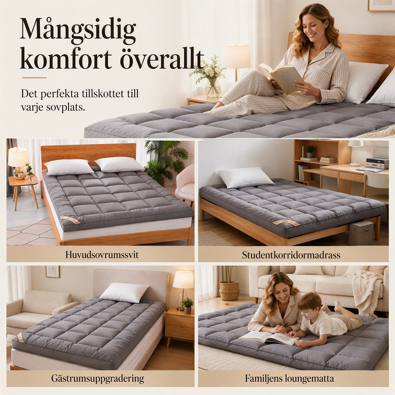 Mjuk, quiltad bäddmadrass 🛏️ Ett molnliknande lager av komfort – somna in i mjukheten, vakna upp utvilad ✨