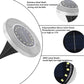 Solcellsdriven marklampa i rostfritt stål med 8 LED-lampor