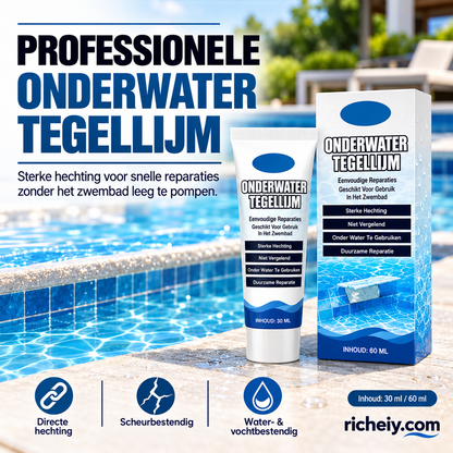 🧱🌊 Sterke onderwater tegellijm | Directe hechting onder water | Snelhardend | Water- en vochtbestendig | Anti-vergelend | Voor zwembad, badkamer & meer | 60 ml.