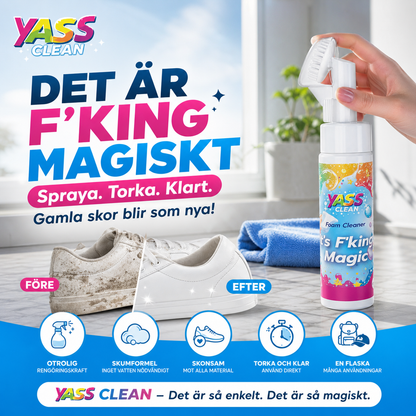 💖Yass Clean Magic skumrengöringsmedel för mattor och möbelklädsel – borttar fläckar och lukt från husdjur, med rengöringsborste🧼🪄