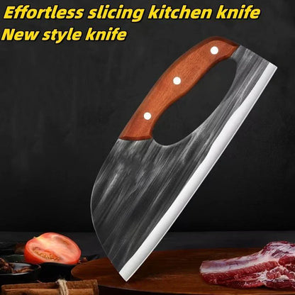 Ergonomisk kökskniv – med handtag framtill, skär enkelt grönsaker och kött. En genomtänkt present till hemmakocken. 🍅🔪