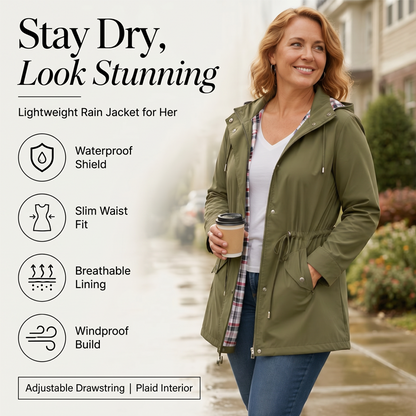 ⏰SISTA DAGEN AV REA – 50 % RABATT✨Elegant, lätt och vattentät damjacka 🍃🧥 – Släpp loss stil och hållbarhet i alla väder!