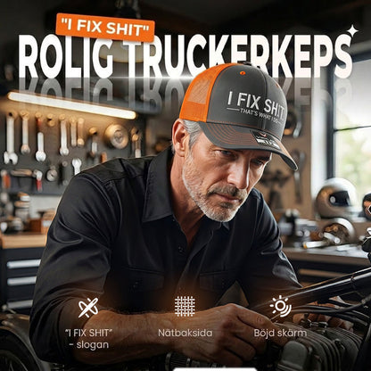 🔥Nyhet 2026 & Storsäljare🔥Trucker-keps med nätbakstycke – broderat ”I FIX SHIT” – andningsbar & justerbar 🧢🔧