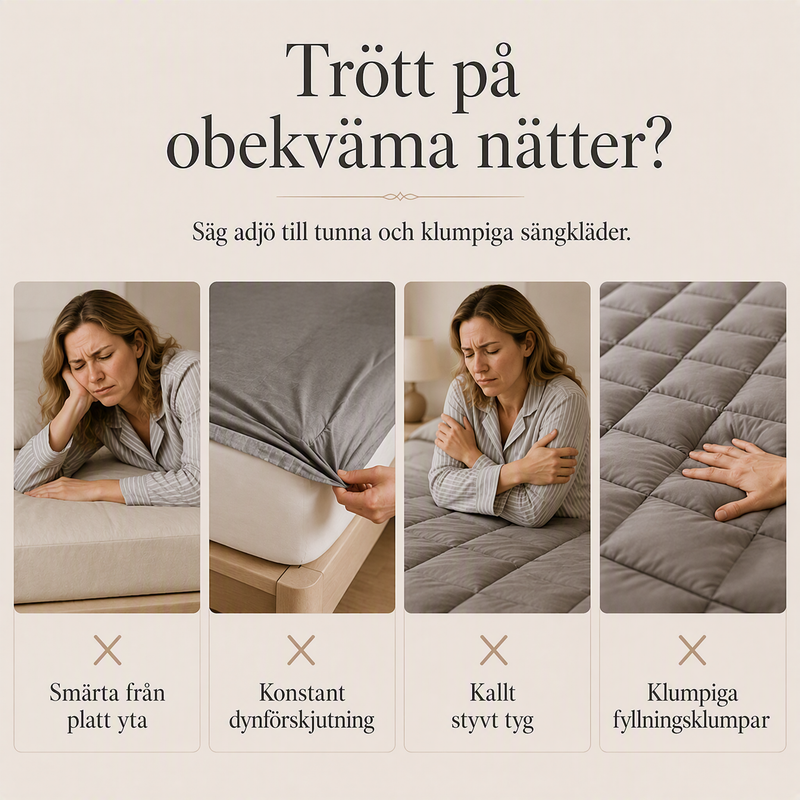 Mjuk, quiltad bäddmadrass 🛏️ Ett molnliknande lager av komfort – somna in i mjukheten, vakna upp utvilad ✨