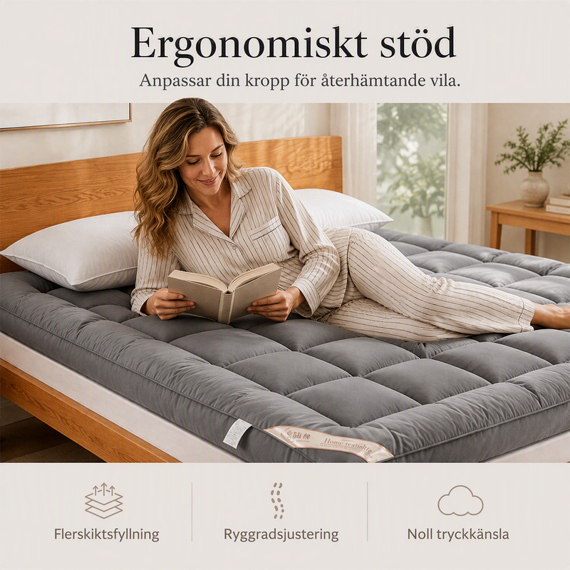 Mjuk, quiltad bäddmadrass 🛏️ Ett molnliknande lager av komfort – somna in i mjukheten, vakna upp utvilad ✨
