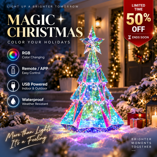 💕Färgskiftande Lysande Julgran – LED Bordsdekoration med Presentask | Kreativ Julklapp🎁
