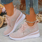 🔥Sista dagen-kampanj 50 % RABATT – Casual dammode, andningsbara korrigering sneakers med strassdekoration