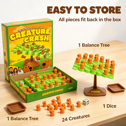 🦫 50% RABATT NU! Creature Crash – Kapybara Balansspel – roligt, lärorikt & perfekt för hela familjen 🎲🦫