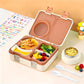 Bento-låda för barn, läckagesäker bento-lunchlåda för barn med 8 oz isolerad termobehållare, såsbehållare, bestick och klistermärken att klistra på själv för skolbarn (både pojkar och flickor), 3–4 fack, BPA-fri