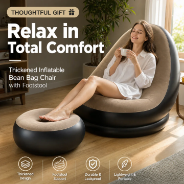🥳STOR REA 2026🥳💞Över 50 000 sålda! 🛋️🎁 50 % RABATT! Uppblåsbar sittsäck med fotpall och elektrisk pump – sammetsmjuk PVC, tål 150 kg, klar på 2 minuter! Koppla av i komfort! ✨💪