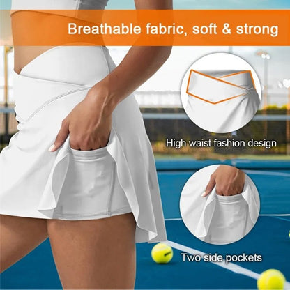 🧊Sommarens hetaste erbjudande🧊Snygga, snabbtorkande tennisbyxkjolar för damer med fickor