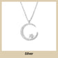✨Mån- och Stjärnhalsband – Delikat Silverfärgad Kedja, Glimrande Pendant & Romantisk Symbol💫