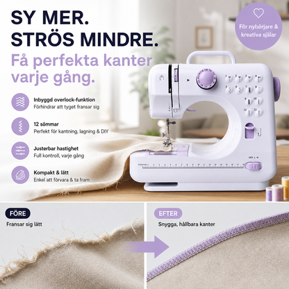 Multifunktionell symaskin med overlockstygn