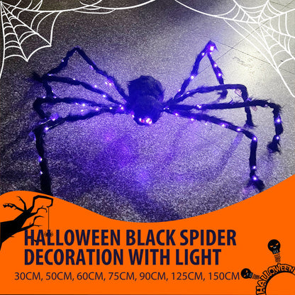 🕷️ 50 % RABATT! 🎃 Skapa kuslig Halloween‑stämning – Halloween‑dekoration med svart spindel och ljus, ögonfallande, enkel att placera