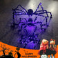 🕷️ 50 % RABATT! 🎃 Skapa kuslig Halloween‑stämning – Halloween‑dekoration med svart spindel och ljus, ögonfallande, enkel att placera