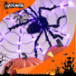 🕷️ 50 % RABATT! 🎃 Skapa kuslig Halloween‑stämning – Halloween‑dekoration med svart spindel och ljus, ögonfallande, enkel att placera