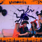 🕷️ 50 % RABATT! 🎃 Skapa kuslig Halloween‑stämning – Halloween‑dekoration med svart spindel och ljus, ögonfallande, enkel att placera