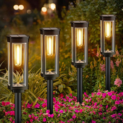 🔥HETT REA 2026🔥Solenergibelysning för trädgården – Retrodesign, 12–14 timmars belysning och IP65 vattentät