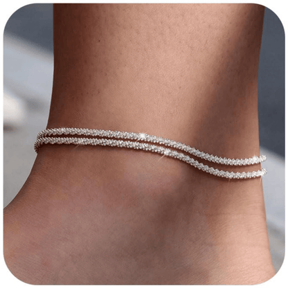💝 KÖP 1 Få 1 GRATIS! ✨ Vackert skiktat vattentätt ankelarmband – Sommarglitter, Justerbar Passform & Unik Design 🏖️