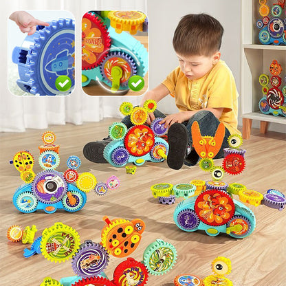 ✨Låt ditt barn vara kreativt✨ Transforming Gear Electric Building Blocks Toy