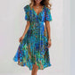 👗💙 60% RABATT! | V-ringad Blommidiklänning – Kortärmad Must-Have!