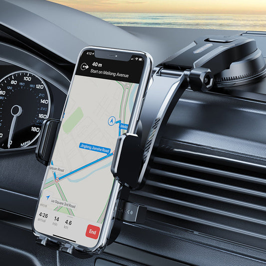 Autolåsande fast sugkoppshållare för mobiltelefon i bil, roterande justerbart navigationsfäste för framglas