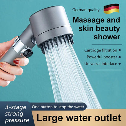 🚿 ✨ Multifunktionell Dusch - Massage och Hudvård, 5 Inställningar för Avslappnad Stund, Enkel Installation 🛁📦