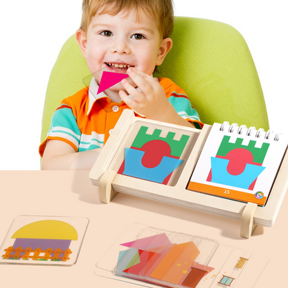 50 % RABATT🎁60 nivåer🏆🧩 -✨【Geometriskt huslagerpussel med träbas】✨