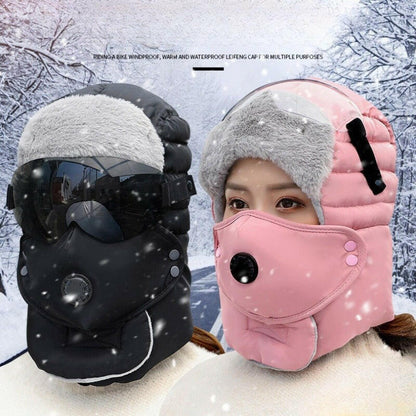 🧢 55 % RABATT NU! ✨ Termisk mössa med avtagbar andningsventilmask – vindskyddande fleece med justerbar rem för extremt kallt väder ❄️🔒