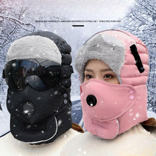 🧢 55 % RABATT NU! ✨ Termisk mössa med avtagbar andningsventilmask – vindskyddande fleece med justerbar rem för extremt kallt väder ❄️🔒