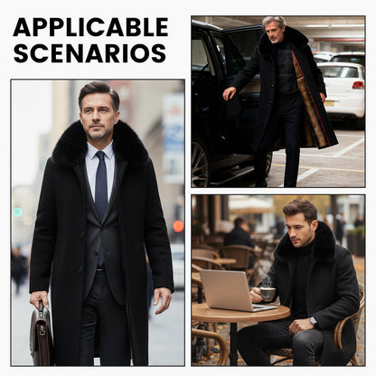 Fodrad herrjacka för affärsmässig avslappnad vinter