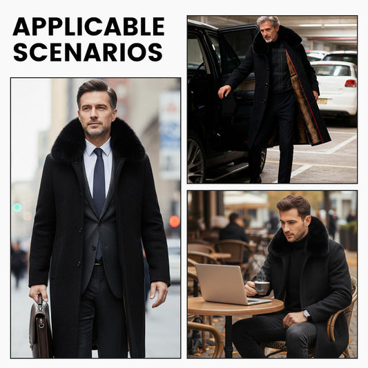 Fodrad herrjacka för affärsmässig avslappnad vinter