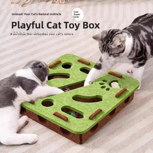 🐱 50% RABATT NU! 🔥 Interaktiv labyrintleksak i filt för katter – engagerande och hållbar, perfekt för lek och motion inomhus ✨