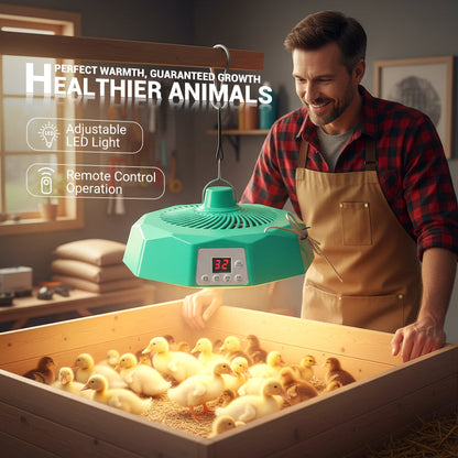 Värmelampa för fjäderfäuppfödning med fjärrkontroll