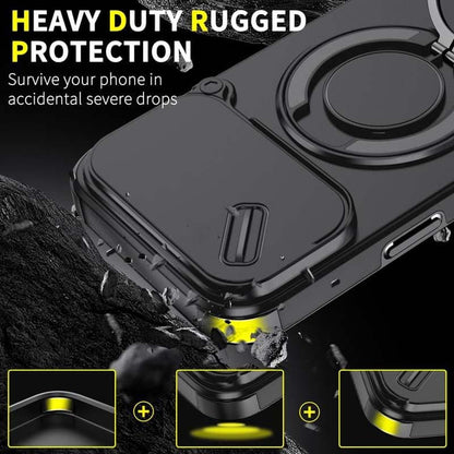 🔥50 % rabatt & het rea🔥 Magnetiskt mobilskal med ringstativ för iPhone. Airbag-skydd i militärstil