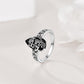 💍 50% RABATT 🌸 | Bohemisk Vintage Ring – Blommönster & Svart Ädelsten