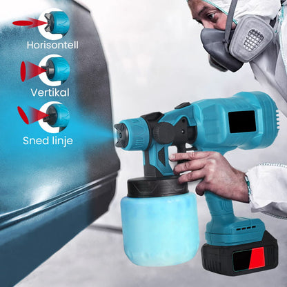 Trådlös elektrisk sprutpistol ⚡ 800 ml/minut för oavbruten sprutning 💪 Laddningsbar, trådlös, spruta i alla vinklar utan läckage. Perfekt för möbler, staket och väggar 🏠