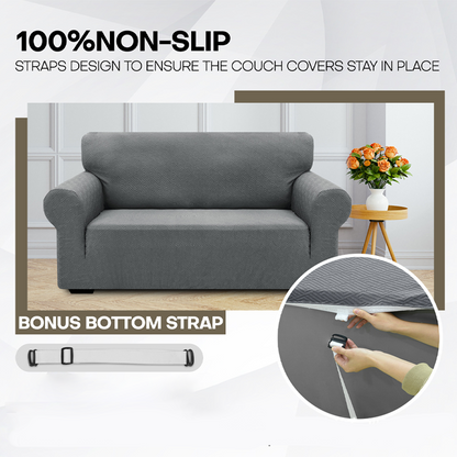 🔥🎁Nyhet 54 % RABATT🔥Sofföverdrag i jacquard med hög elasticitet och halkskyddsremmar