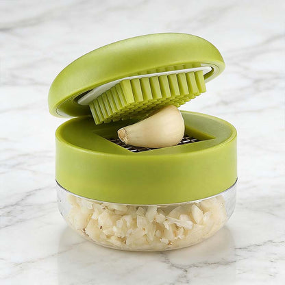 Mini-vitlökshackare och -press med behållare