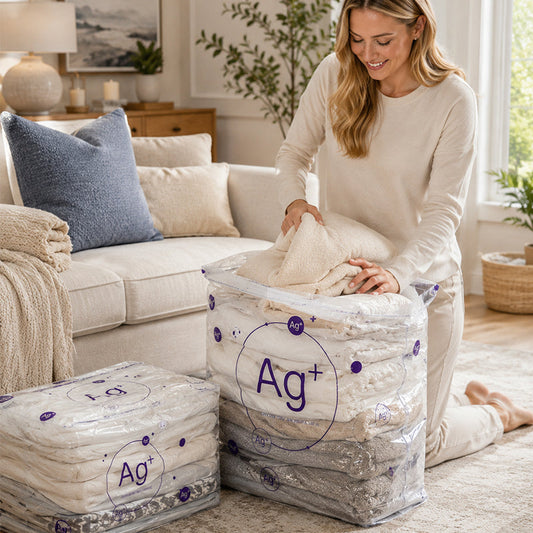 📦💨 Vakuumförvaringspåsar för täcken och kläder – spara utrymme! 🧺🔽