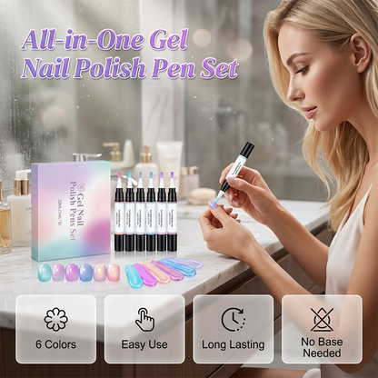 🔥60% RABATT på utvalda produkter🎉💅 6-delat gellackspennset – Vrid & måla felfria naglar utan grundlack!