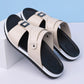 👞 50% RABATT! 💫 Herr konstläder slip-on sandaler – Andningsbar mesh & halksäker sula – Bekväm passform, perfekta för sommar, strand eller vardagspromenader 🏖️