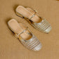 Mary Jane-mules för damer med hålvävd ovandel, låg klack och slip-on-modell