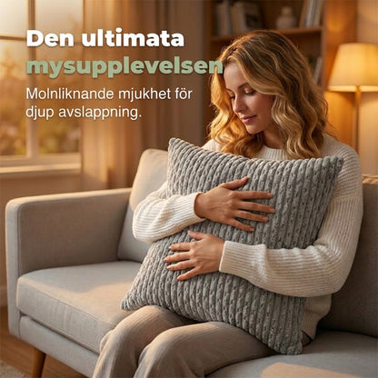Mysigt ribbat kuddfodral för prydnadskudde