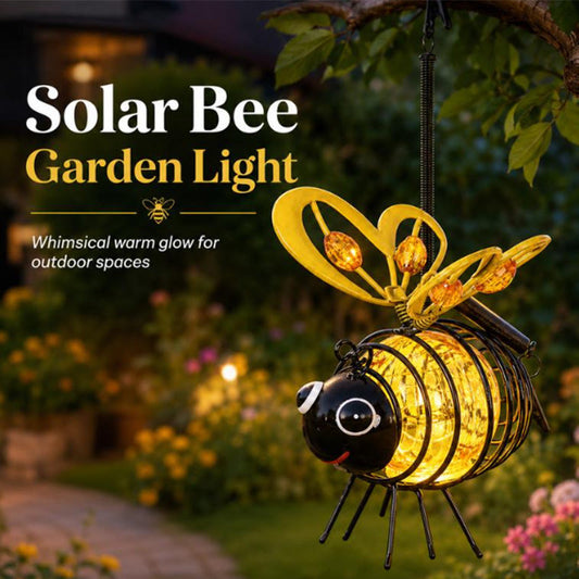 🐝 56% RABATT NU! ☀️ Solcellsdriven Hängande Bilampa – Charmig Bi-design med Hjärtformade Vingar – Perfekt för Trädgård & Bil 🌸