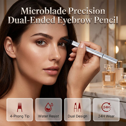 Vattentät microblading-ögonbrynspenna med två spetsar