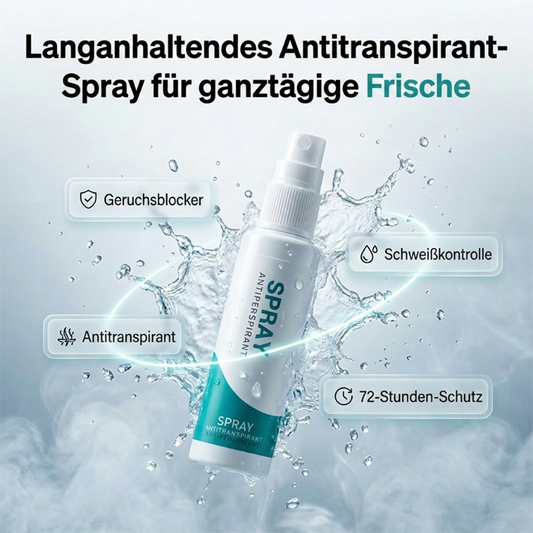 Antitranspirantspray med långvarig verkan – 30 ml, 48 timmars skydd, lämnar inga fläckar och är skonsam mot huden – Perfekt för vardagen och träning 💪