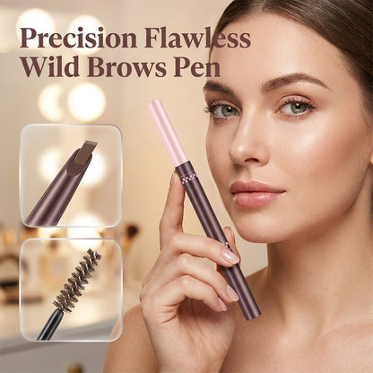💄 FLASH-REA 50 % RABATT! 🌸 2-i-1 ögonbrynspenna & färgad gel – mikrogaffelspets för hårliknande streck, vattenfast och smetfri, naturliga och hållbara ögonbryn 🏆